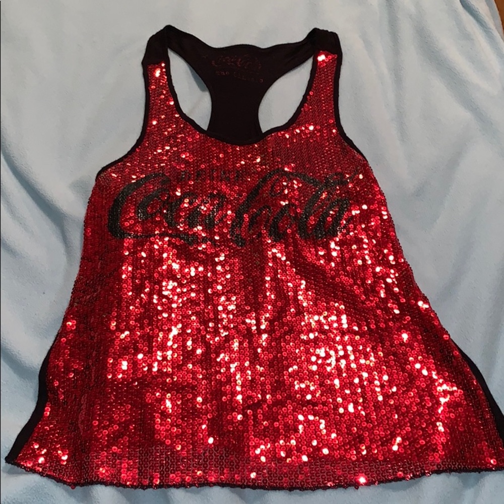 sequin coca cola tank top